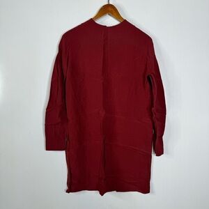 COS Long Sleeve Solid Maroon Shift Dress Size 6